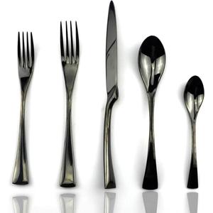 High Quality Black Flatware <b>Sets</b> <b>Reusable</b> Food Contact Safe Latest Design Metal <b>Cutleries</b> & Black Silverware For Event Party Use - Product Image 6