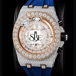 นาฬิกาข้อมือดีไซน์หรูสำหรับผู้ชาย ระบบควอตซ์ ETA Caliber รุ่นลิมิเต็ดอิดิชั่น ตัวเรือนสแตนเลสสตีล สไตล์ฮิปฮอป ประดับเพชรโมอิสซาไนต์ - Product Image 1