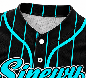 Maillot de baseball Sinewy pour homme, personnalisable avec nom et numéro, à rayures dégradées, sublimé, anti-humidité, manches courtes, coupe classique - Product Image 4