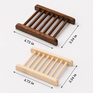 Bamboo Soap Holder Wooden Soap Dish Drainage Rack Bathroom <b>Shower</b> <b>Accessory</b> - Product Image 3