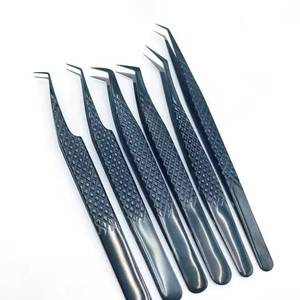 ชุดแหนบต่อขนตาสแตนเลสแบบแม่นยำ ปลายเรียบ ลายเพชรดำ 6 ชิ้น - Product Image 6
