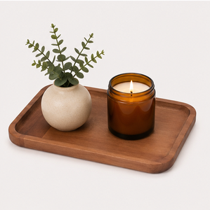 Wholesale Eco-Friendly Rectangular Wood Serving <b>Tray</b> For Coffee & <b>Breakfast</b> Custom Logo Handcrafted Decorative Wooden Platter - Product Image 6