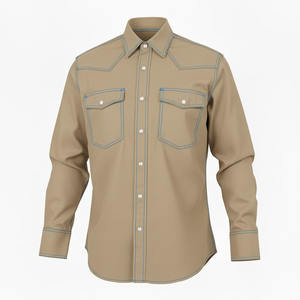 Chemise de travail ignifuge FR 2026 pour homme, manches longues, en sergé de coton robuste triple couture, respirante et à séchage rapide - Product Image 4