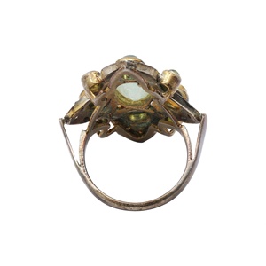 Bague Bouclier en Argent Sterling 925 Bicolore Oxydé avec Aquamarine Naturelle et Multiples Pierres Précieuses, Vente en Gros, Memoria Jewels - Product Image 4