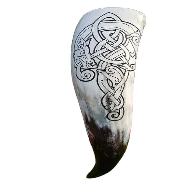 Caneca viking gravada à mão, chifre do lobo, celtico, esculpido, viking, xícara, copos, vikings, bebidas, nórse, asatru