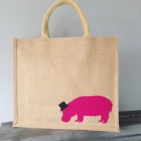 Bolso de mano de yute ecológico para mujer con impresión personalizada Laminación interna Personalización OEM