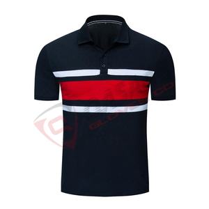 Three-Color Blue <b>Black</b> Microfiber Patchwork <b>Polo</b> Slim-Fit Solid-Color 100% Cotton Summer Wholesale Custom-embroidery <b>T</b> <b>Shirt</b> - Product Image 1