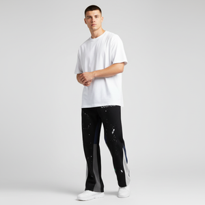 Pantalon empilé pour homme et femme, coupe slim, extensible, style jogger froncé à la cheville, streetwear décontracté, confortable pour le quotidien, taille élastique - Product Image 2