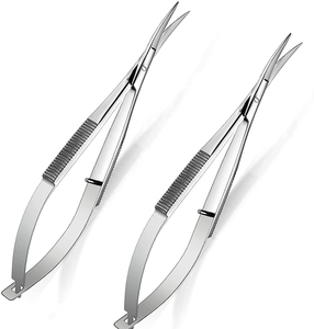 Tijeras de Acero Inoxidable Curvas de 4.7 Pulgadas con Mecanismo de Resorte para Recortar Cejas y Pestañas, con Logotipo Personalizado - Product Image 5