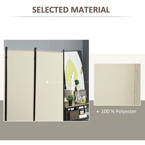 6FT 3 Panel Beige Privacy <b>Screen</b> Room Divider Modern Traditional Design Foldable Indoor Iron Metal Translucent for <b>Decoration</b> - Product Image 4