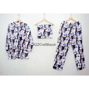 ชุดนอนผู้หญิงผ้าฝ้ายแท้ 100% ลายดอกไม้หรูหรา สวมใส่สบาย ระบายอากาศได้ดี เหมาะสำหรับฤดูใบไม้ผลิและฤดูร้อน ขายส่ง พร้อมกางเกงขาสั้นแบบถัก - Product Image 4