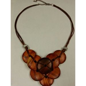 Collier pendentif en bois écologique pour femmes, bijoux fantaisie - Product Image 3