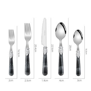High Quality 5 Piece Stainless Steel Cutlery Set <b>Acrylic</b> Handle Spoon Fork Knife Luxury Wedding Flatware - Product Image 3