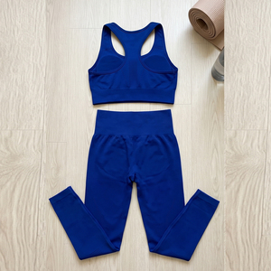 OEM 3 Piece Yoga Set <b>Women</b> Racerback Bra <b>Top</b> High Waist Leggings Shorts Set Ladies Seamless Athletic Workout Two Piece <b>Women's</b> - Product Image 6