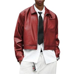 Chaqueta de cuero de oveja genuino de alta calidad para hombre, diseño elegante de cuero suave, chaqueta de cuero de invierno de moda premium. - Product Image 3