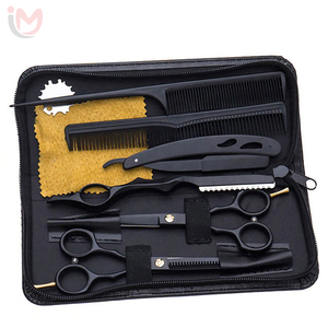 Kits de barbier professionnels en acier inoxydable de haute qualité, ciseaux de coupe de cheveux durables, taille personnalisée, outils de salon OEM - Product Image 3