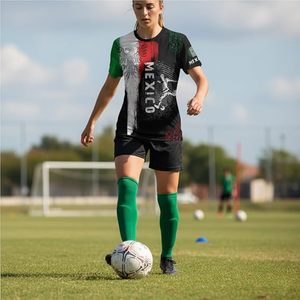 Mexico <b>Soccer</b> Jersey Men Short Sleeve Sublimated Print Crew Neck Breathable Athletic Fit All Seasons Sport Apparel - Product Image 3