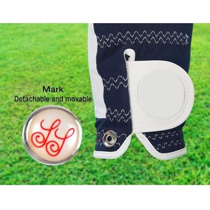 Gants de golf pour droitier, respirants, en cuir PU, antidérapants, unisexes, pour le sport, blanc, bleu marine - Product Image 2