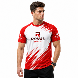 RONAL SPORTS Maillot Unisexe à Manches Longues Séchage Rapide Respirant Grande Taille Impression par Transfert Thermique Rouge Blanc Hiver Athlétique - Product Image 3