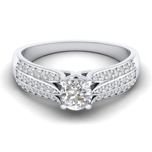 Bague de fiançailles REYES en argent sterling 925, design unique, avec moissanite solitaire taille brillant ronde de 0,77 carat - Product Image 1