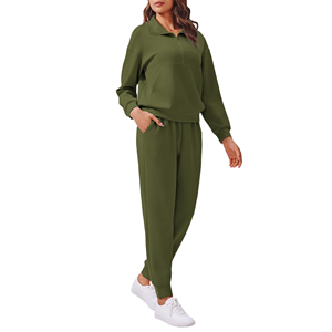 Ensemble de survêtement minimaliste pour femme, couleur unie, tenue décontractée, esthétique simple, confortable pour la maison et les sorties, ensemble de haute qualité - Product Image 4