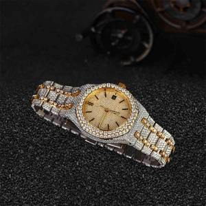 Reloj Mecánico de Acero Inoxidable con Incrustaciones de Moissanita en Dos Tonos para Hombre, Estilo Lujoso con Diamantes, Hip Hop VVS1 - Product Image 3