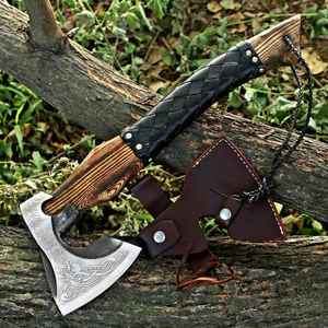 Custom Handmade Industrial Forged Carbon Steel Bearded <b>Head</b> Axe Outdoor Camping Hunting Hatchet Wooden Handle Survival Tool - Product Image 4