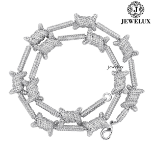 Export Quality <b>Statement</b> <b>Necklace</b> 925 Silver Rhodium Plated Moissanite Animal Link Chain Luxury Party Jewelry Unisex For Export - Product Image 1