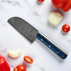 Couteau de boucher artisanal en acier Damas avec manche en Micarta bleu et étui en cuir, couteau à découper utilitaire par A&M Enterprises - Product Image 5