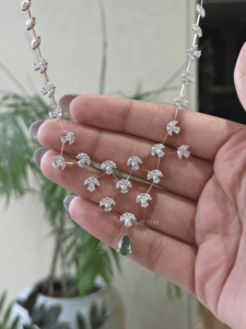 Lab Grown Diamond Pear Cut 5.35ct Gold Floral Cluster Design Fancy Light Drop Necklace IGI Certified Luxury Statement Jewelry - Product Image 3
