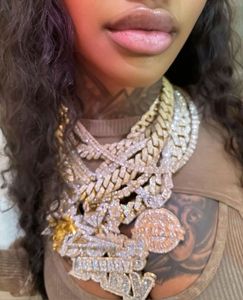 925 Silver Iced Cuban Link <b>Chain</b> Moissanite Diamond Platinum Plated Hip Hop Bling Custom <b>Name</b> Pendant Jewelry Gift - Product Image 1