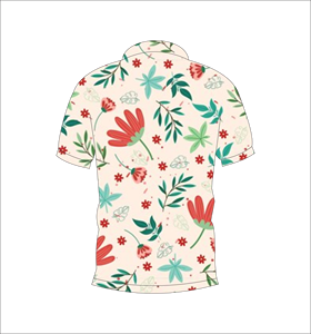 เสื้อโปโลผู้ชายลายพิมพ์ทั้งตัวสไตล์ทรอปิคอล แขนสั้นลำลองสำหรับเล่นกอล์ฟ - Product Image 2