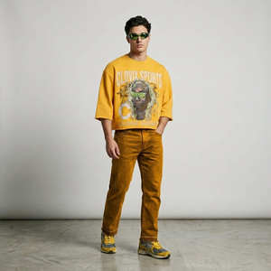 T-shirt surdimensionné personnalisé CLOVIX SPORTS pour homme, style streetwear, coton délavé vintage, coupe ample, mode hip-hop, vente en gros - Product Image 4