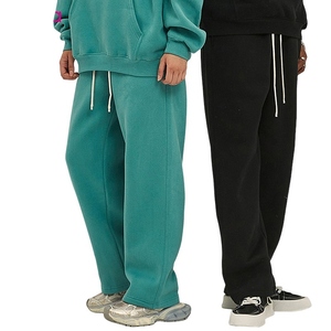 Custom Logo 100% Cotton Casual Men's Bell Bottoms <b>Jogger</b> Track Pants Spliced Elastic Men's <b>Stacked</b> Sweatpants men's pantswashed - Product Image 3