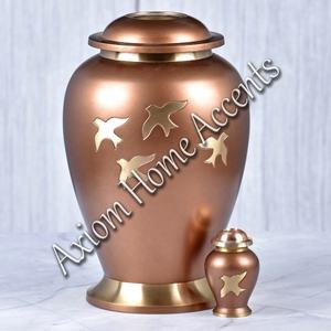 Luxury Brass Cremation Urn With Antique Finished Secure Lid for Ashes Timeless <b>Memorial</b> by Axiom Home Accents - Product Image 2