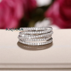 Bague en or blanc pour femme, diamant taille brillant rond, bijoux de mariage classiques, diamants de laboratoire, alliance éternité complète - Product Image 4