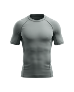 T-shirt de sport à manches courtes pour homme, à séchage rapide, en spandex et polyester, coupe ajustée - Product Image 1