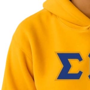 Sudadera con Capucha Personalizada de Sarga Dorada Sigma Gamma Rho, Sudadera con Capucha de la Hermandad Griega, Sudadera con Capucha de Forro Polar con Letras para Mujer, Ropa Universitaria Informal - Product Image 3