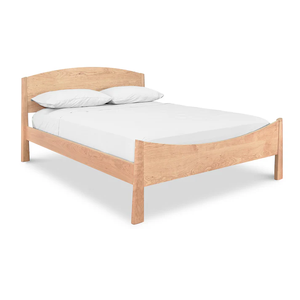 Cama de Plataforma de Madera Maciza de Estilo Moderno de Mediados de Siglo con Cabecera Curva |   Muebles de Dormitorio de Madera de Nogal y Mango Natural - Product Image 5