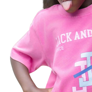 Camiseta Gráfica Rosa de Verano para Jóvenes, Camisa Casual de Manga Corta, Top de Moda Infantil, Ropa Urbana para Uso Diario, Prenda Cómoda de Algodón - Product Image 2
