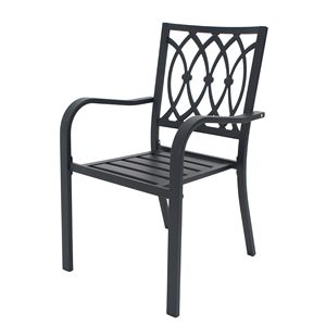Sedia in metallo resistente con capacità di 250 libbre, sedia da giardino ergonomica e traspirante con montaggio in 30 minuti, telaio in metallo per tutte le stagioni - Product Image 6