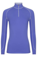 Horsekraft Haut de sport pour femme à manches longues en polyester, couleur unie, avec fermeture éclair, protection UV, anti-transpiration, pour l'équitation