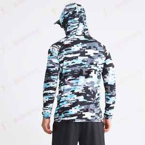 Wholesale Custom Performance Waterproof UPF 50 <b>UV</b> <b>Protection</b> Quick Dry Breathable <b>Hoodie</b> Fishing Shirts Polyester Heat-Transfer - Product Image 2