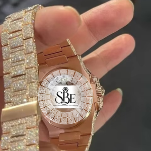 Distinguished Sapphire Crystal Luxury Wristwatch <b>Automatic</b> Stainless Steel Waterproof D Color VVS1 Moissanite Diamond Premium - Product Image 4