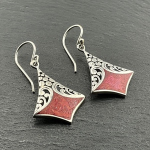 ต่างหูรูปเพชรทันสมัยแบบ ASE002ชุบทองพร้อมตะขอห้อยปะการังสำหรับงานแต่งงานของขวัญ - Product Image 4