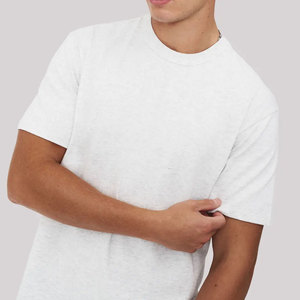 Prix Abordable Impression de LOGO Personnalisé 100% Coton Couleur Unie Blanc Lettres Formelles Coupe Ample Manches Courtes Anti-Boulochage Tissu Peigné pour Hommes - Product Image 6