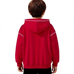 Customizable Color Block Winter Lined Breathable Eco-Friendly Boys Hoodie Pullover Long Sleeve Fleece Polyester/Cotton Casual - Product Image 4