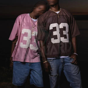 T-shirt en maille surdimensionné pour homme, style streetwear hip-hop, respirant, décontracté, tendance estivale - Product Image 5