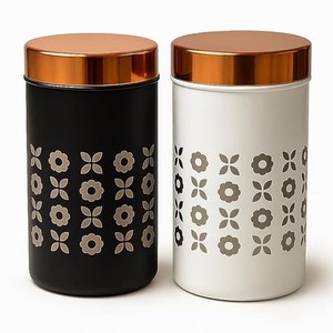 Decorative Printed <b>Storage</b> Canister Set Airtight <b>Kitchen</b> Organizer Elegant Countertop Design - Product Image 5
