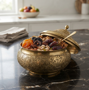 Oriental Metal Casserole with Lid Polished Round Design Durable Food Container for Home Wedding Catering Hotel Supplies - Product Image 5